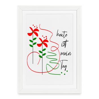 Aujourd’hui, c’est mon jour - Affiche encadrée (27 × 37 cm) - blanc - Devant