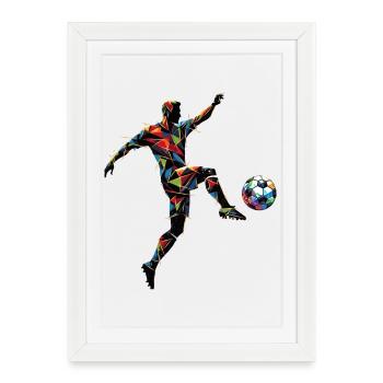 dynamic soccer player playing soccer - Framed poster (27 × 37 cm) - white - Front