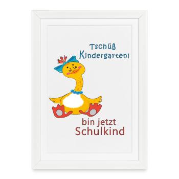 Bye bye kindergarten - Framed poster (27 × 37 cm) - white - Front