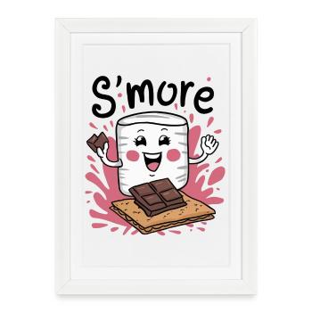 Happy S’more Connoisseur au chocolat - Affiche encadrée (27 × 37 cm) - blanc - Devant