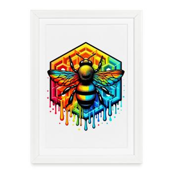 Abeille - Affiche encadrée (27 × 37 cm) - blanc - Devant