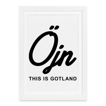 C’est Gotland - Öjn - Affiche encadrée (27 × 37 cm) - blanc - Devant