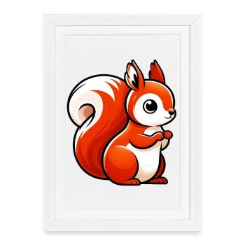Squirrel - Framed poster (27 × 37 cm) - white - Front
