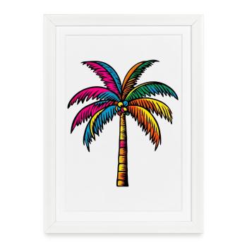 Palm tree - Framed poster (27 × 37 cm) - white - Front