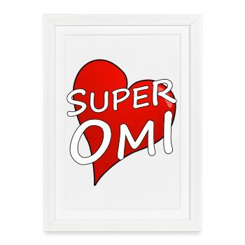 SUPER OMI - Gerahmtes Poster (27 × 37 cm) - Weiß - Vorne