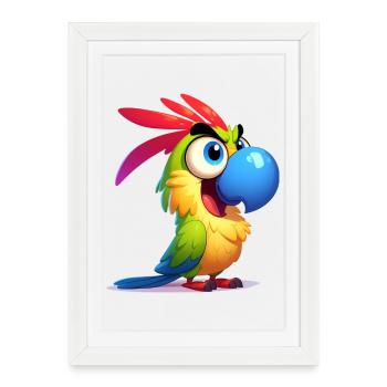 Perroquet - Affiche encadrée (27 × 37 cm) - blanc - Devant
