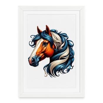 Cheval - Affiche encadrée (27 × 37 cm) - blanc - Devant