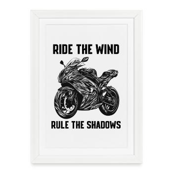 Chevauche le vent, règne sur les ombres - Affiche encadrée (27 × 37 cm) - blanc - Devant