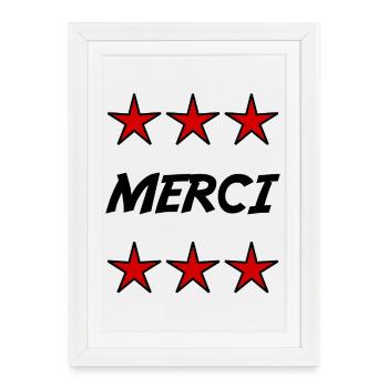 MERCI. MAÎTRESSE. MAÎTRE. MERCI MAÎTRESSE - Affiche encadrée (27 × 37 cm) - blanc - Devant