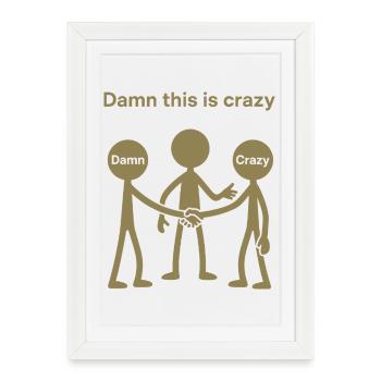 Weird Matchstick Man Gen Z Humor Irony - Framed poster (27 × 37 cm) - white - Front