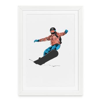 Snowboarding - Framed poster (27 × 37 cm) - white - Front