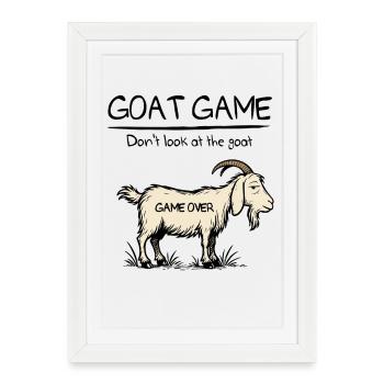 Goat game - Affiche encadrée (27 × 37 cm) - blanc - Devant