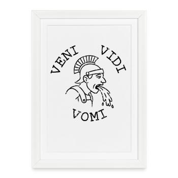 Veni vidi vomit - Framed poster (27 × 37 cm) - white - Front