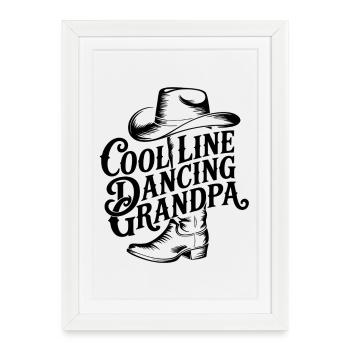 Danse en ligne Papi Danse en ligne cool Papi - Affiche encadrée (27 × 37 cm) - blanc - Devant