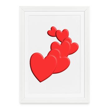 Cute Hearts Love Design - Framed poster (27 × 37 cm) - white - Front