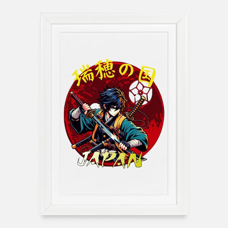 Samurai Kids - Framed poster (27 × 37 cm) - white