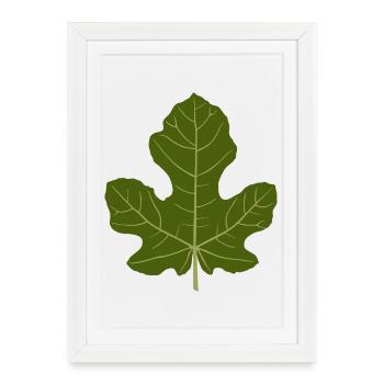 Fig Green Leaf Nature Design - Framed poster (27 × 37 cm) - white - Front