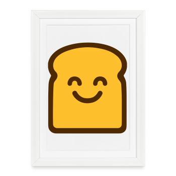 Toast mignon - Affiche encadrée (27 × 37 cm) - blanc - Devant
