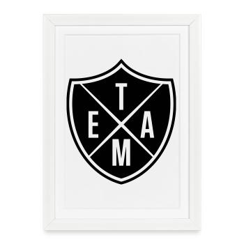 Équipe - Affiche encadrée (27 × 37 cm) - blanc - Devant