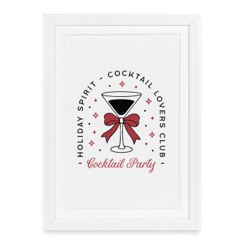 Filles de la soirée cocktail Nouvelle année de Noël - Affiche encadrée (27 × 37 cm) - blanc - Devant