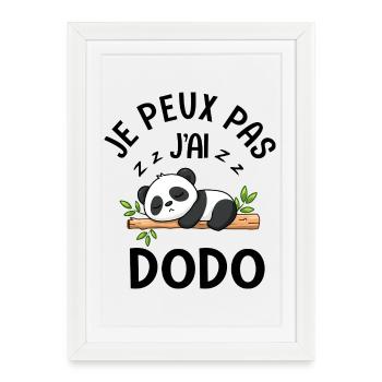Je peux pas j'ai dodo dormir sieste - Affiche encadrée (27 × 37 cm) - blanc - Devant