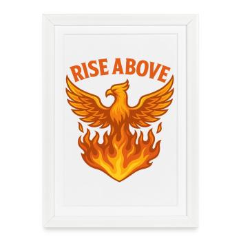 Motif Phénix S’Élever Au-dessus Du Feu - Affiche encadrée (27 × 37 cm) - blanc - Devant