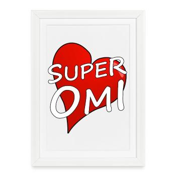SUPER OMI - Gerahmtes Poster (27 × 37 cm) - Weiß - Vorne