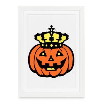 Halloween Pumpkin King Crown King Pumpkin Ruler - Framed poster (27 × 37 cm) - white - Front