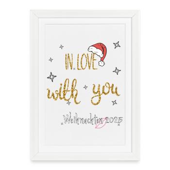 Noël en amour - Affiche encadrée (27 × 37 cm) - blanc - Devant
