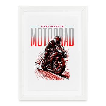 The fascination of motorcycles – Racing Power Design - Framed poster (27 × 37 cm) - white - Front