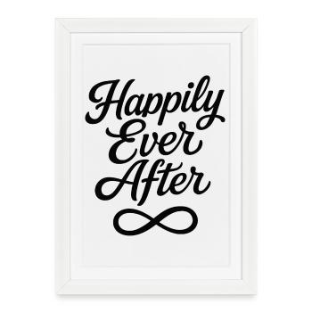 Mariage EVG EVJF "Happily Ever After" - Affiche encadrée (27 × 37 cm) - blanc - Devant