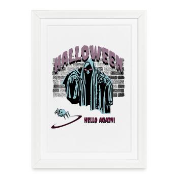 Le réveil fantôme d’Halloween - Affiche encadrée (27 × 37 cm) - blanc - Devant