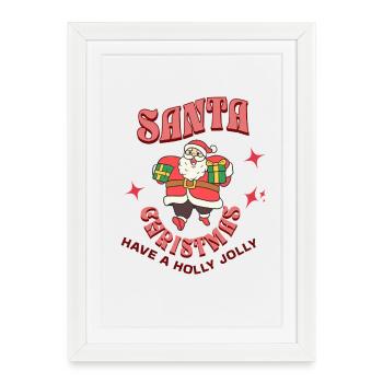 Santa Gifts Cartoon Christmas Scene - Framed poster (27 × 37 cm) - white - Front