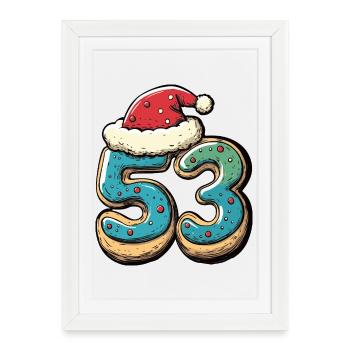 53 Number Biscuit Christmas - Framed poster (27 × 37 cm) - white - Front