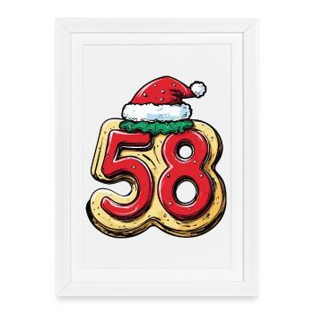 58 Number Biscuit Christmas - Framed poster (27 × 37 cm) - white - Front