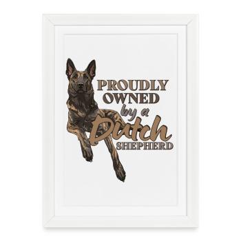 Berger hollandais - Dutchie - Affiche encadrée (27 × 37 cm) - blanc - Devant