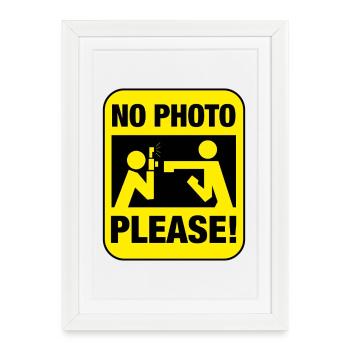 No Photos Please! - Framed poster (27 × 37 cm) - white - Front