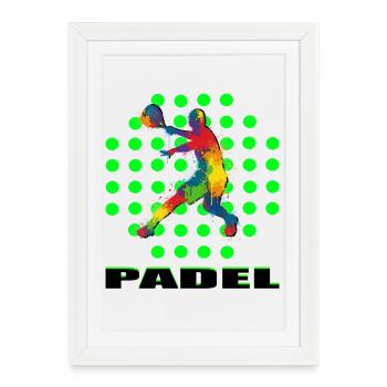 Padel - Affiche encadrée (27 × 37 cm) - blanc - Devant