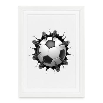 Football avec griffes – Conception sportive forte - Affiche encadrée (27 × 37 cm) - blanc - Devant