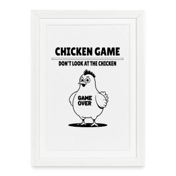 Game Over Retro Chicken - Funny Gaming Motif - Framed poster (27 × 37 cm) - white - Front