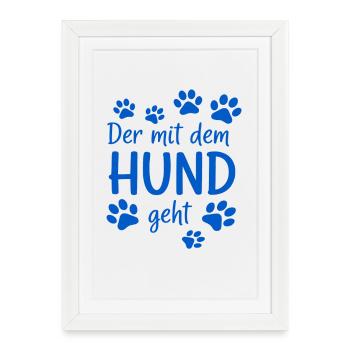 Promenade du chien Motif - Affiche encadrée (27 × 37 cm) - blanc - Devant