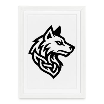Wolf Head Viking - Framed poster (27 × 37 cm) - white - Front