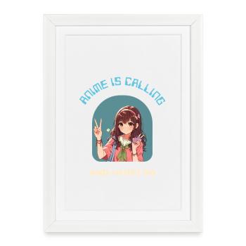 Anime Calls : Et je dois y aller - Affiche encadrée (27 × 37 cm) - blanc - Devant