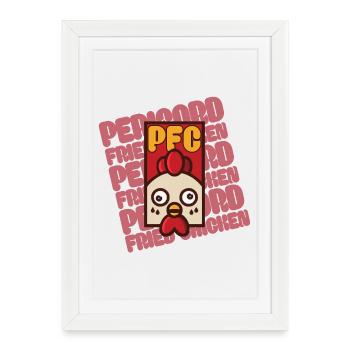 Périgord chicken - Affiche encadrée (27 × 37 cm) - blanc - Devant