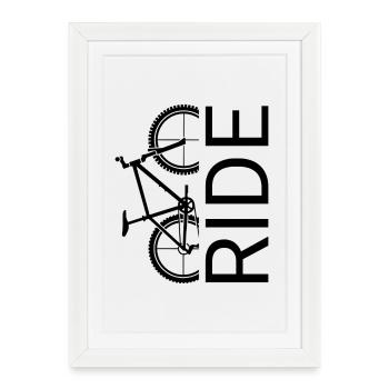 Ride Bike Art - Affiche encadrée (27 × 37 cm) - blanc - Devant