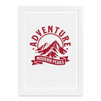 Adventure Modern Peaks – Mountain Outdoor Design - Framed poster (27 × 37 cm) - white - Front