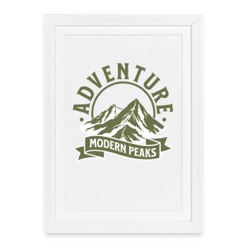 Adventure Modern Peaks – Outdoor Mountain Design - Framed poster (27 × 37 cm) - white - Front