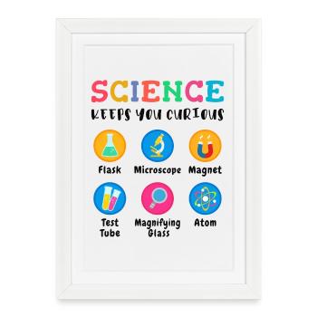 Science arouses curiosity - Framed poster (27 × 37 cm) - white - Front