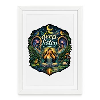 The Deep Listen Celestial Night - Framed poster (27 × 37 cm) - white - Front