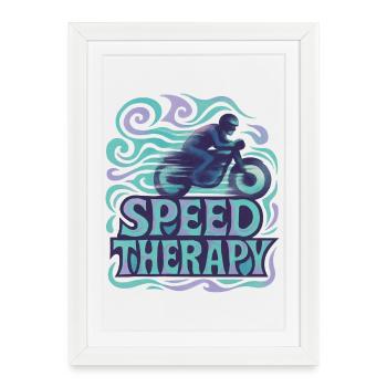Speed Therapy - Moto - Affiche encadrée (27 × 37 cm) - blanc - Devant